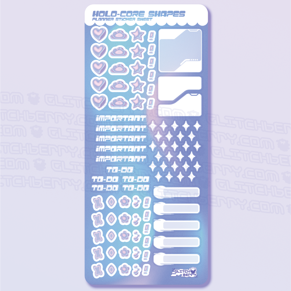 Holo-Core Planner Sticker Sheet-Stickers-GlitchBerry