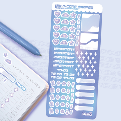 Holo-Core Planner Sticker Sheet-Stickers-GlitchBerry