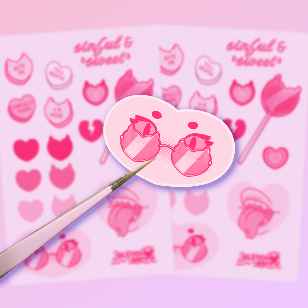 Sinful Sweet Heart Candy Deco Sticker Sheet