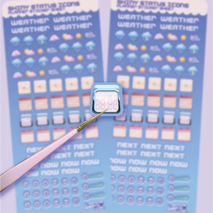 Shiny Status Icons Planner Sticker Sheet-Stickers-GlitchBerry
