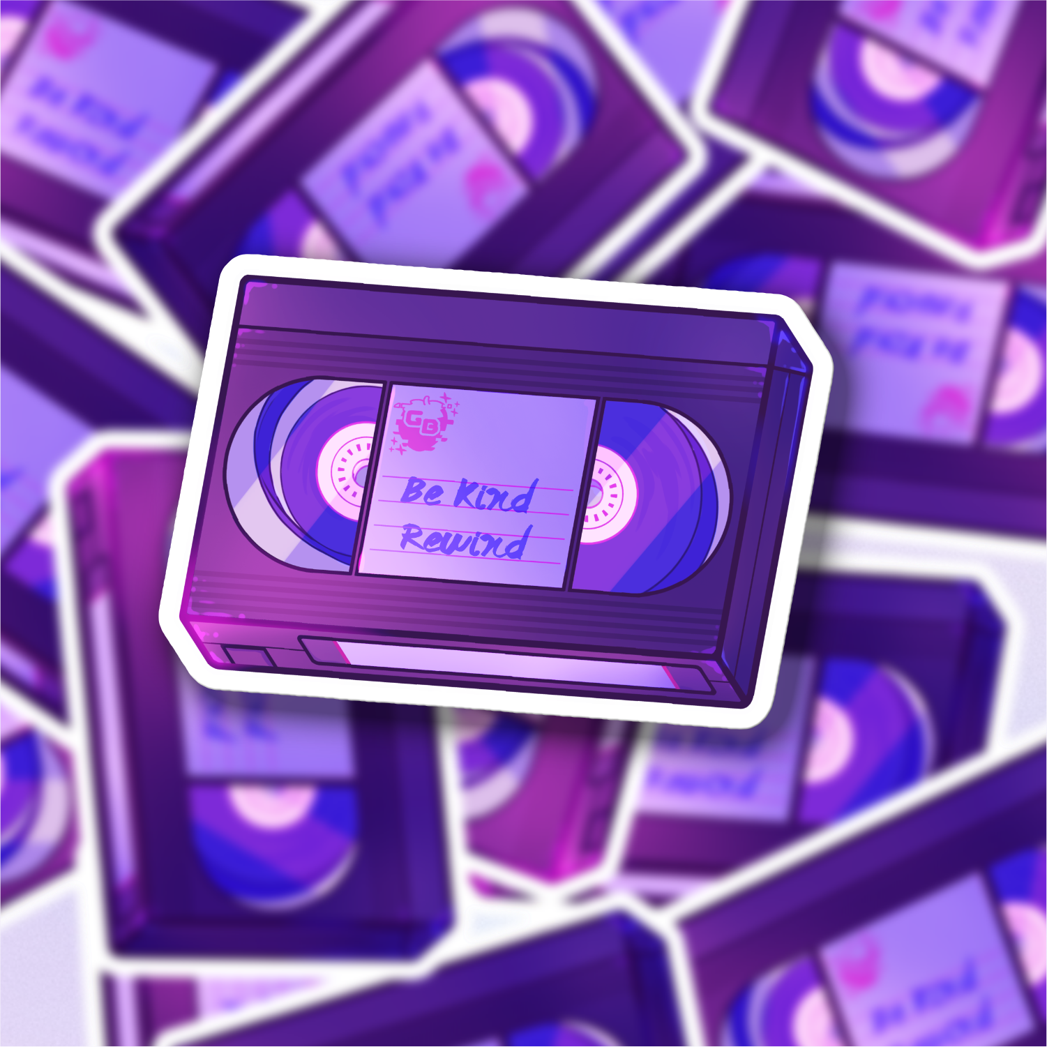 Be Kind Rewind VHS Vinyl Sticker-Stickers-GlitchBerry