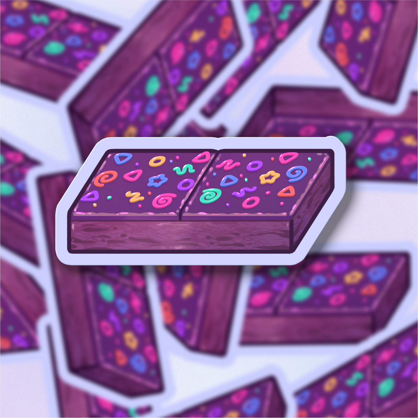 Confetti Brownie Vinyl Sticker-Stickers-GlitchBerry