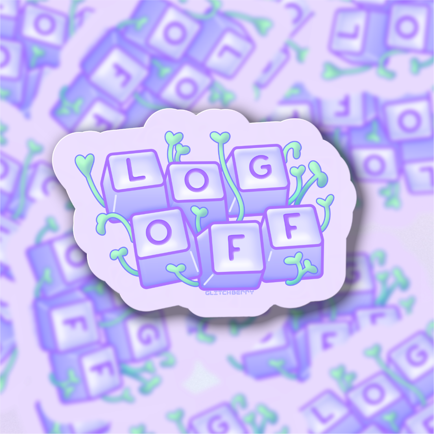 Log Off Vinyl Sticker-Stickers-GlitchBerry