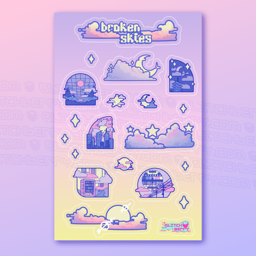 Broken Skies Sticker Sheet
