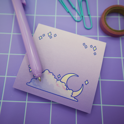 Cloudy Moon Sticky Note Pad