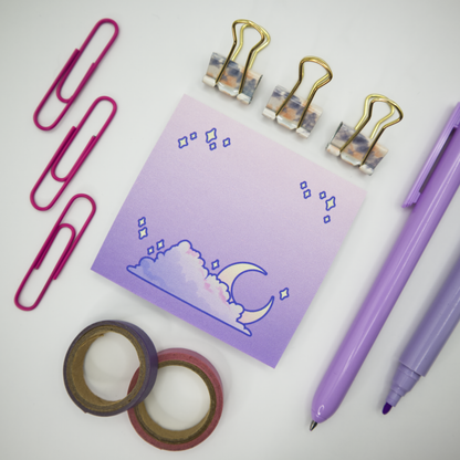 Cloudy Moon Sticky Note Pad