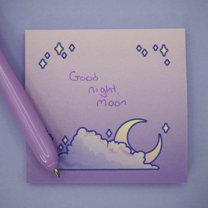 Cloudy Moon Sticky Note Pad