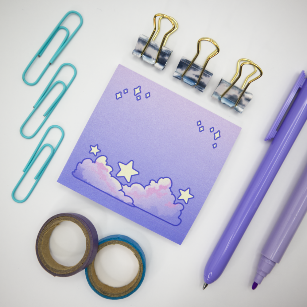 Cloudy Stars Sticky Note Pad