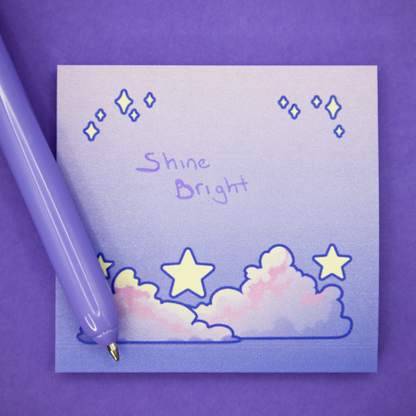 Cloudy Stars Sticky Note Pad