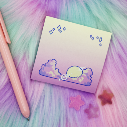 Cloudy Sun Sticky Note Pad