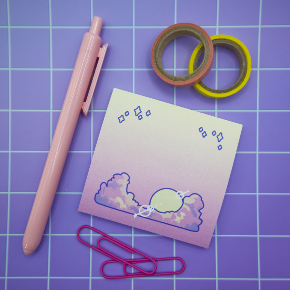 Cloudy Sun Sticky Note Pad