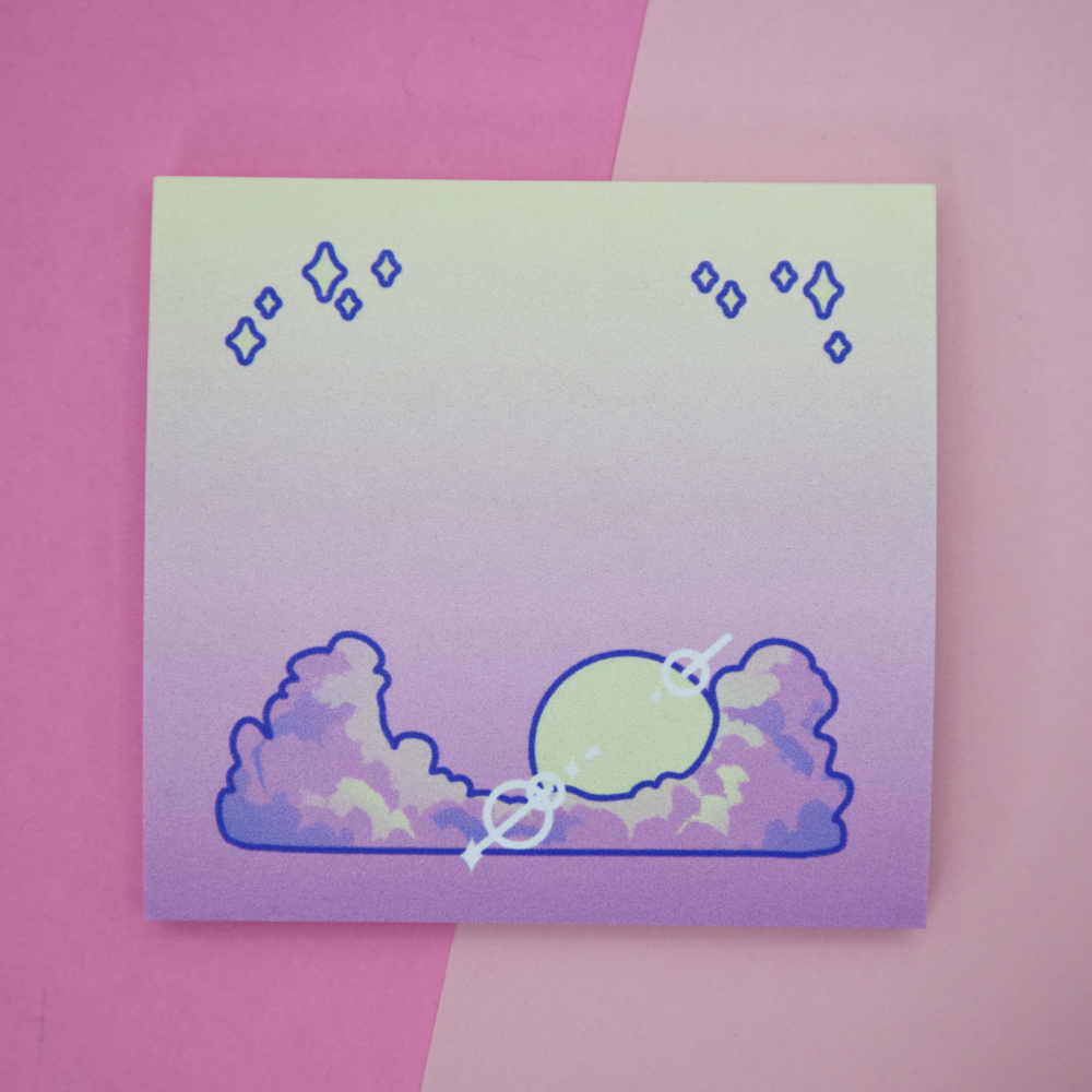 Cloudy Sun Sticky Note Pad