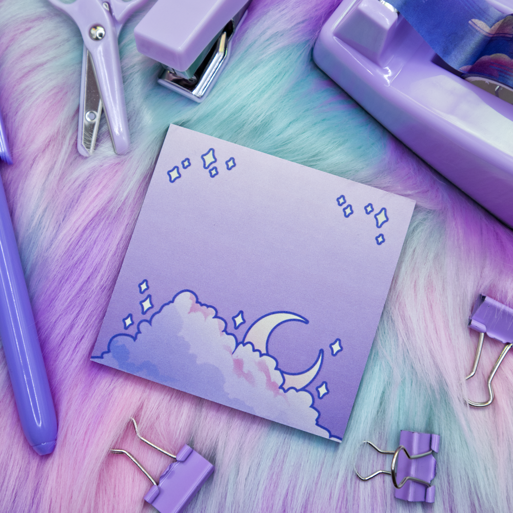 Cloudy Moon Sticky Note Pad