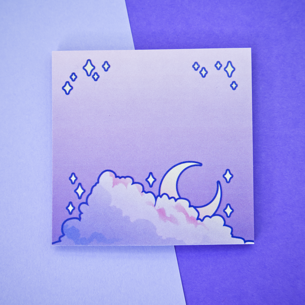 Cloudy Moon Sticky Note Pad