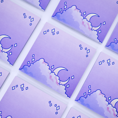 Cloudy Moon Sticky Note Pad