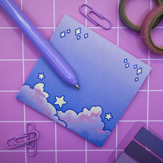 Cloudy Stars Sticky Note Pad