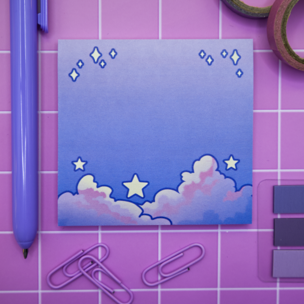 Cloudy Stars Sticky Note Pad