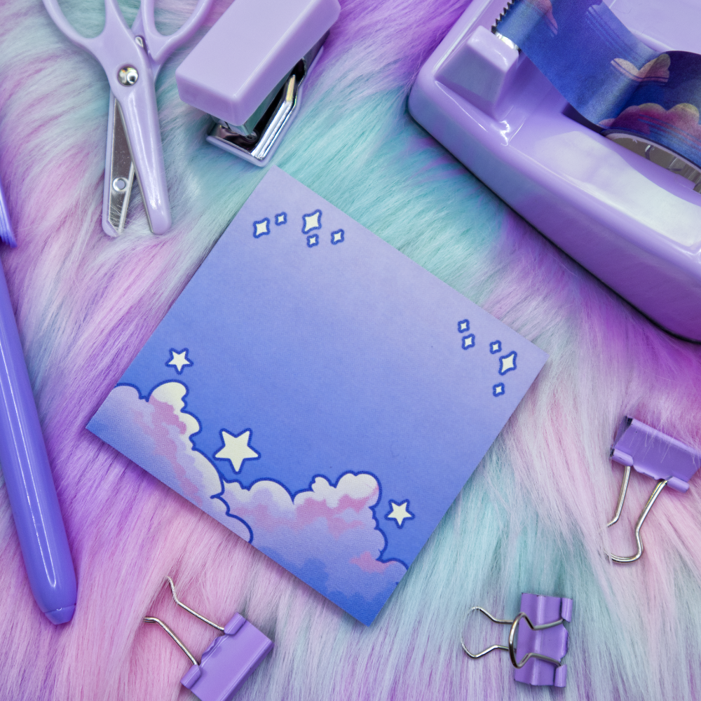 Cloudy Stars Sticky Note Pad