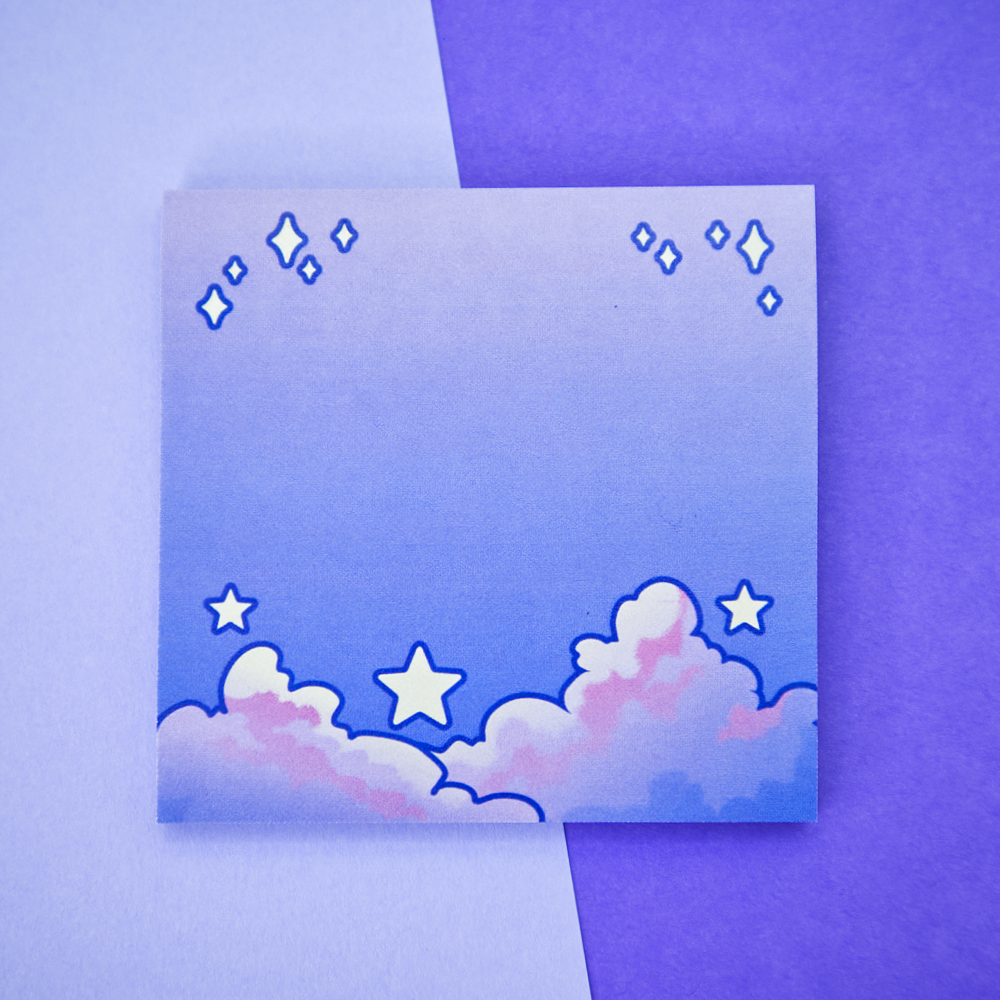 Cloudy Stars Sticky Note Pad