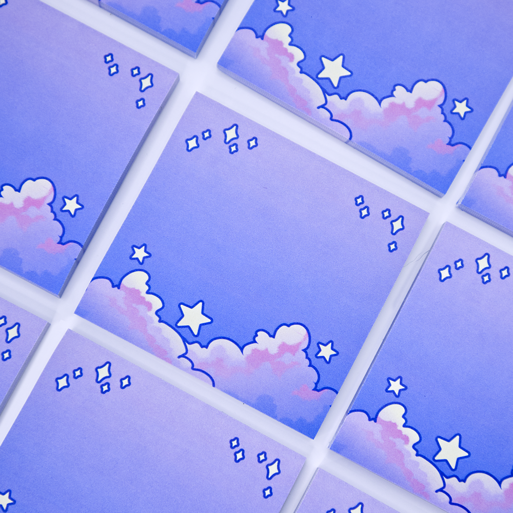 Cloudy Stars Sticky Note Pad
