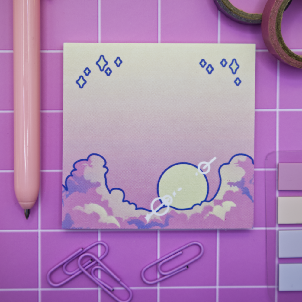 Cloudy Sun Sticky Note Pad
