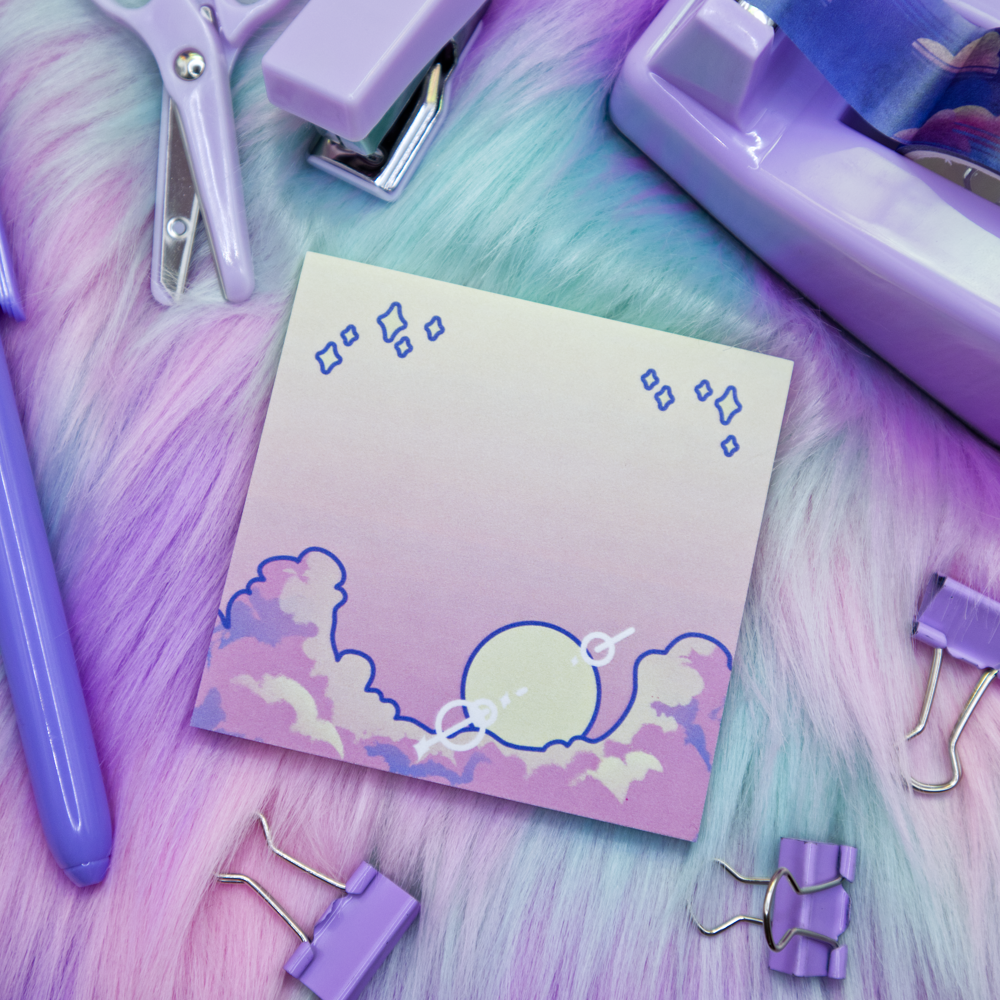 Cloudy Sun Sticky Note Pad