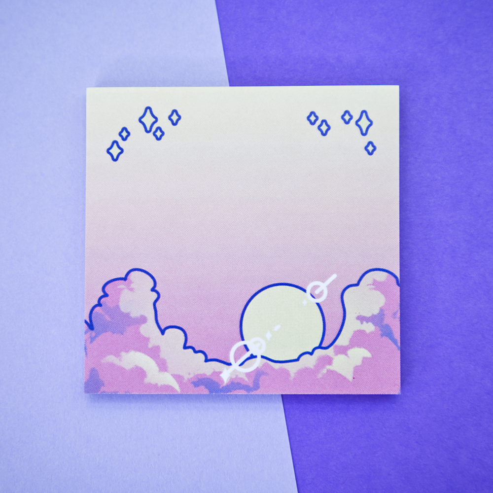 Cloudy Sun Sticky Note Pad