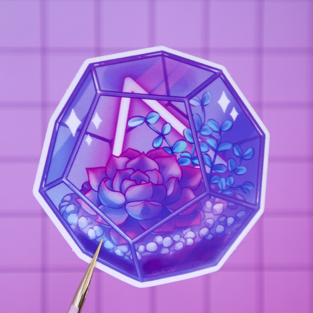 Succulent Terrarium Clear Vinyl Sticker