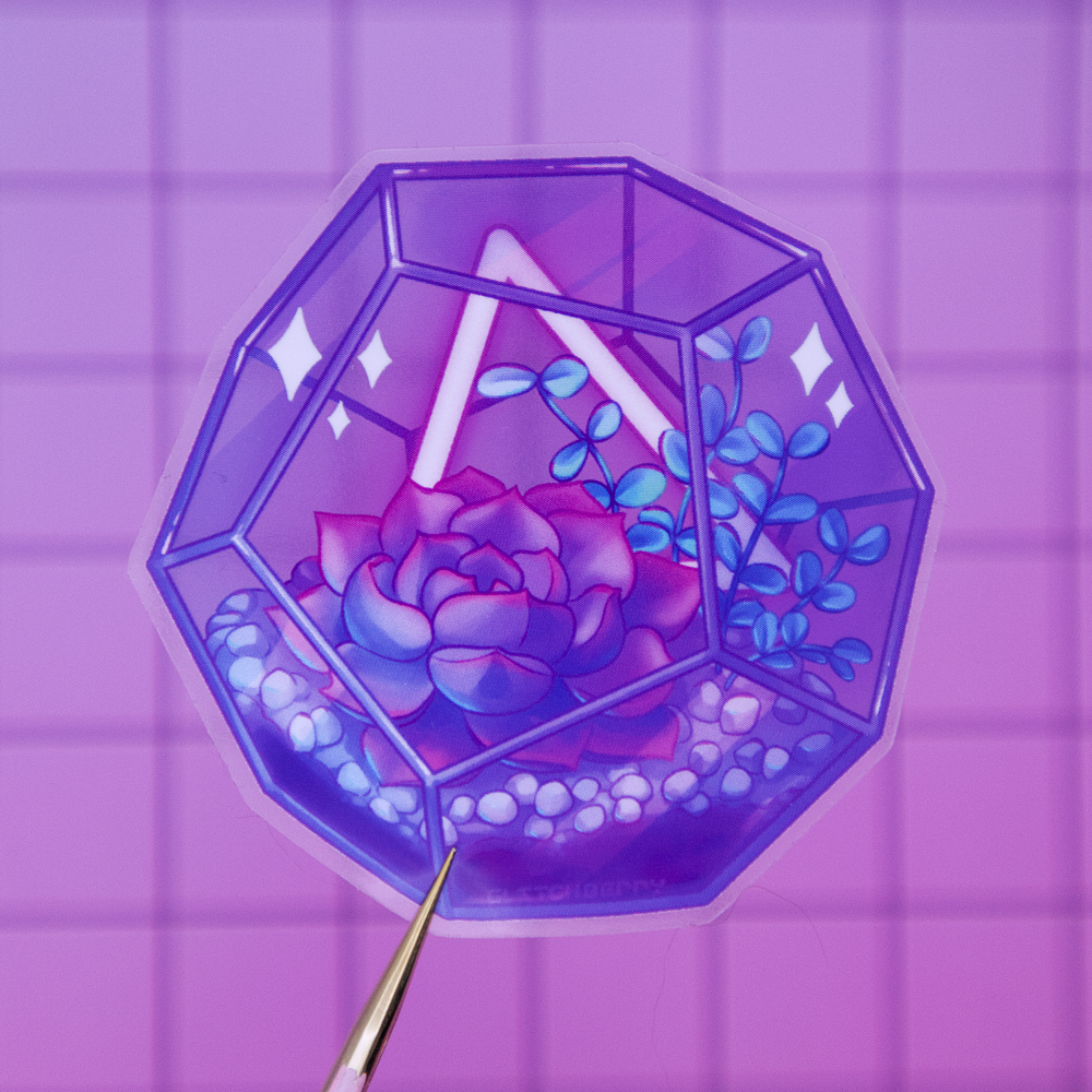 Succulent Terrarium Clear Vinyl Sticker