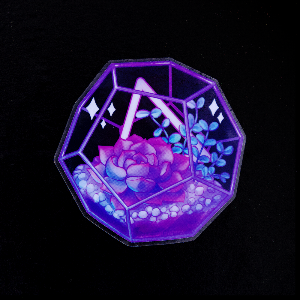 Succulent Terrarium Clear Vinyl Sticker