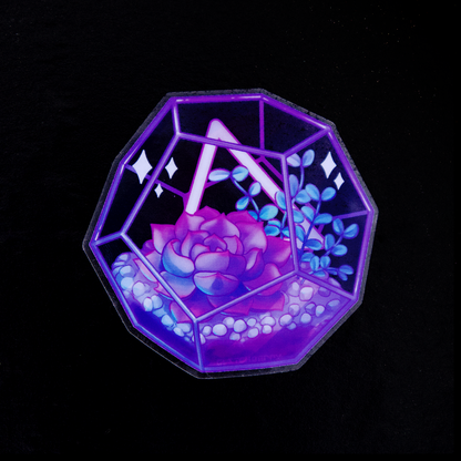Succulent Terrarium Clear Vinyl Sticker