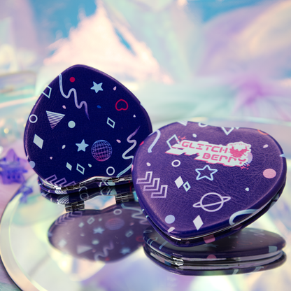 Vapor Party Heart-Shaped Compact Mirror