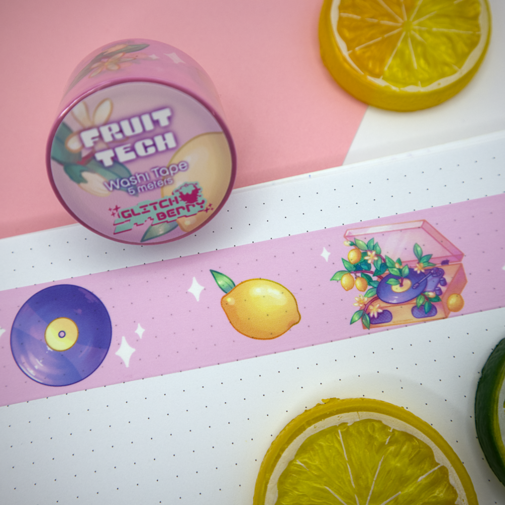 Lemon Record Player Washi Tape