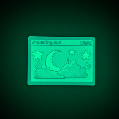 Dreaming.EXE Glow In The Dark Vinyl Sticker