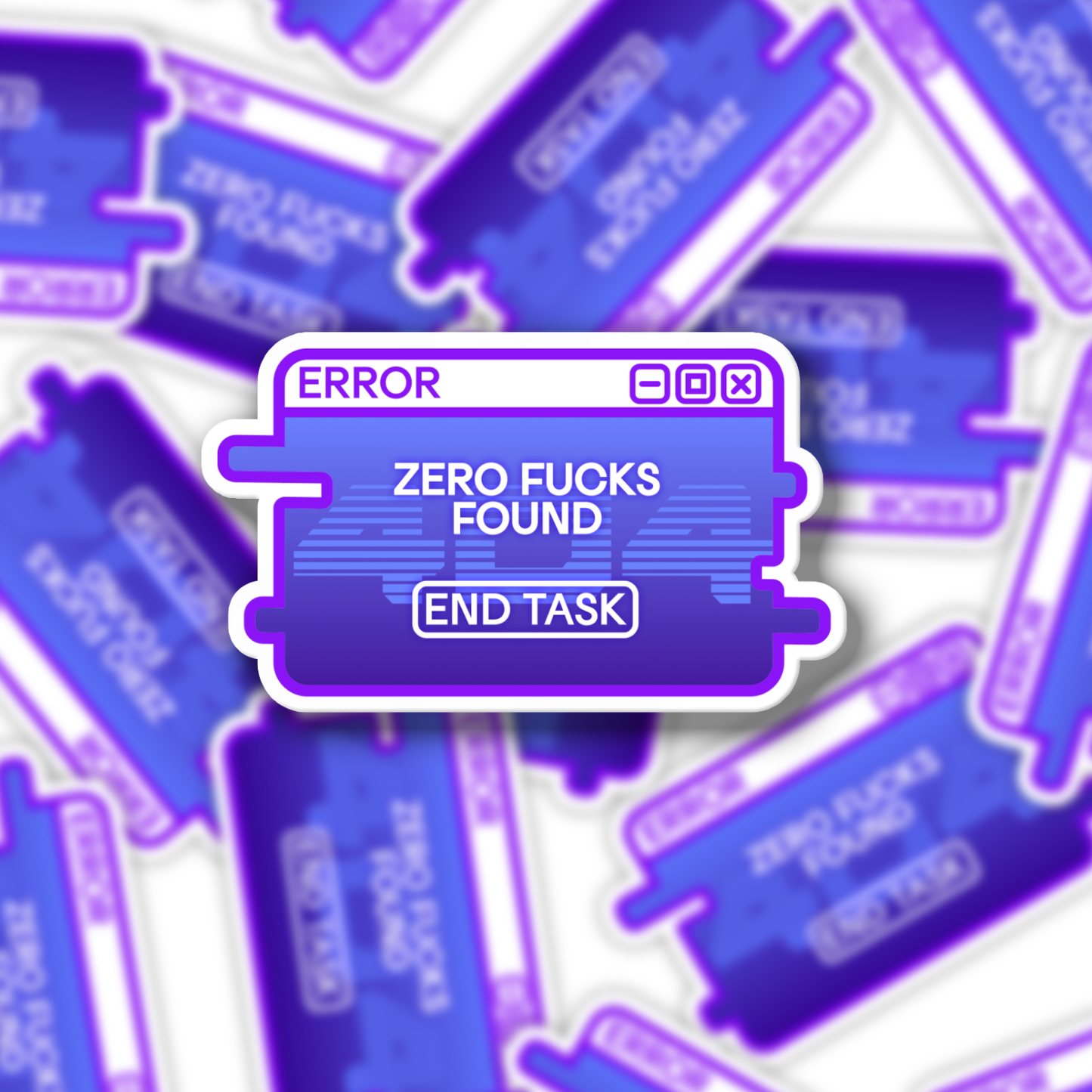 "Zero F*cks Found" System Message Sticker