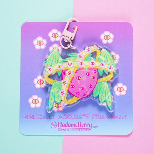 Biblically Accurate Strawberry Acrylic Keychain