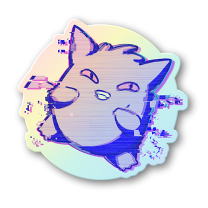 「Glitch Ghost」 Holographic Sticker