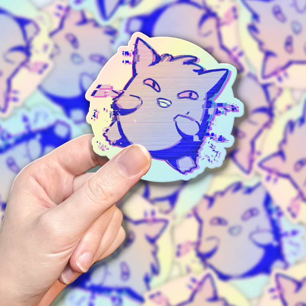 「Glitch Ghost」 Holographic Sticker