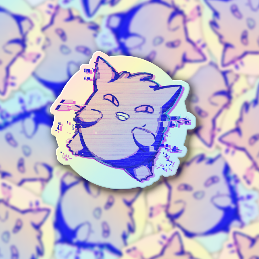 「Glitch Ghost」 Holographic Sticker
