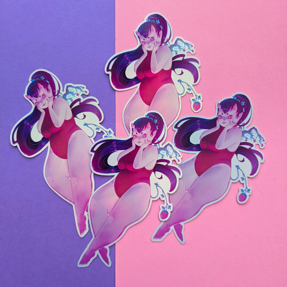 Strawberry Imp Holographic Sticker