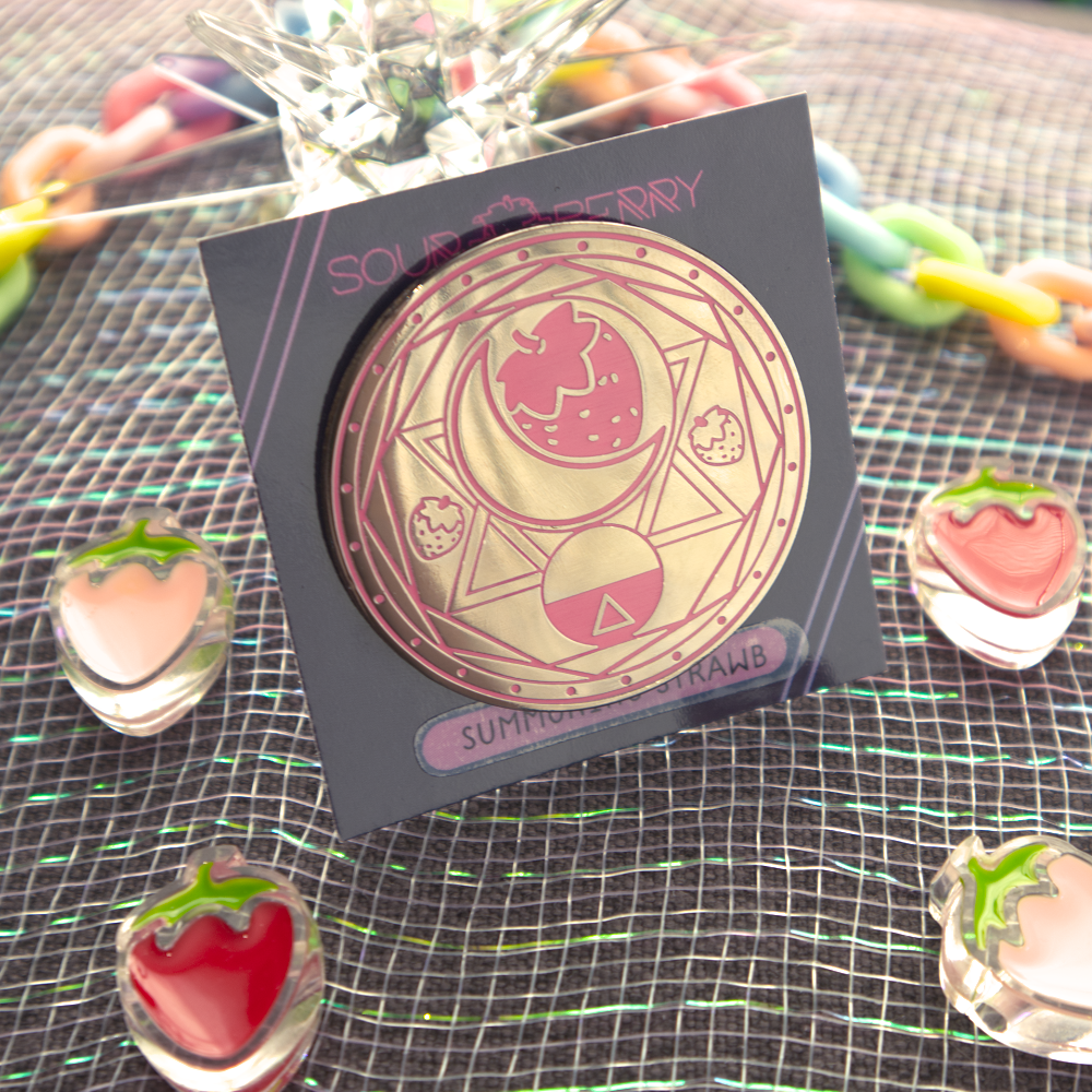 Summoning Strawb Enamel Pin