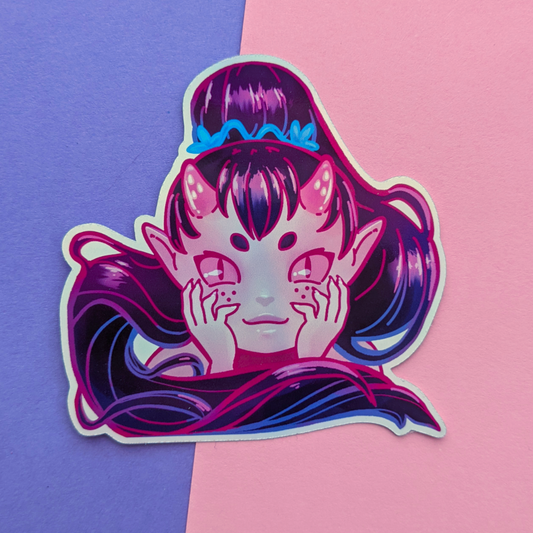 Imp Peeker Holographic Sticker