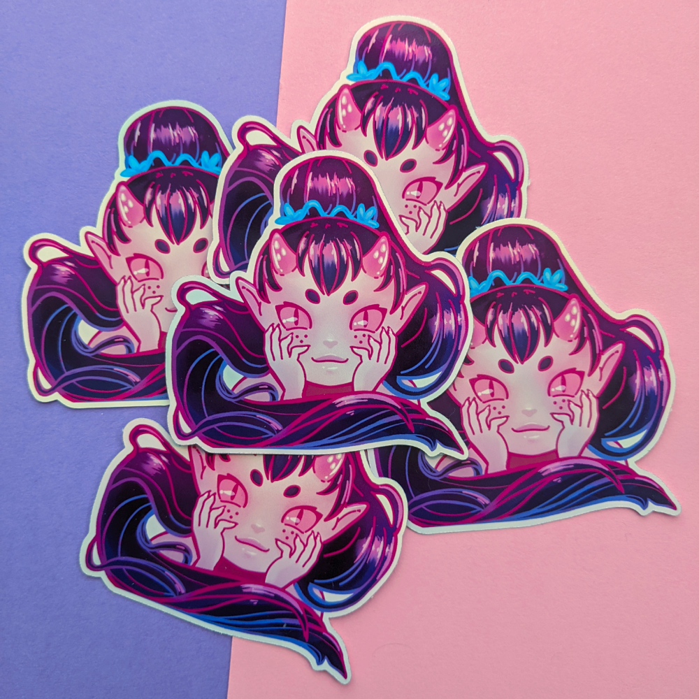 Imp Peeker Holographic Sticker