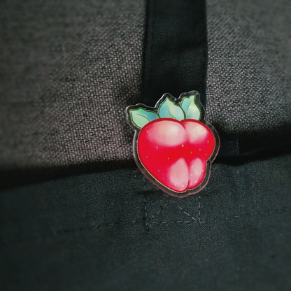 Strawbooty Acrylic Pin