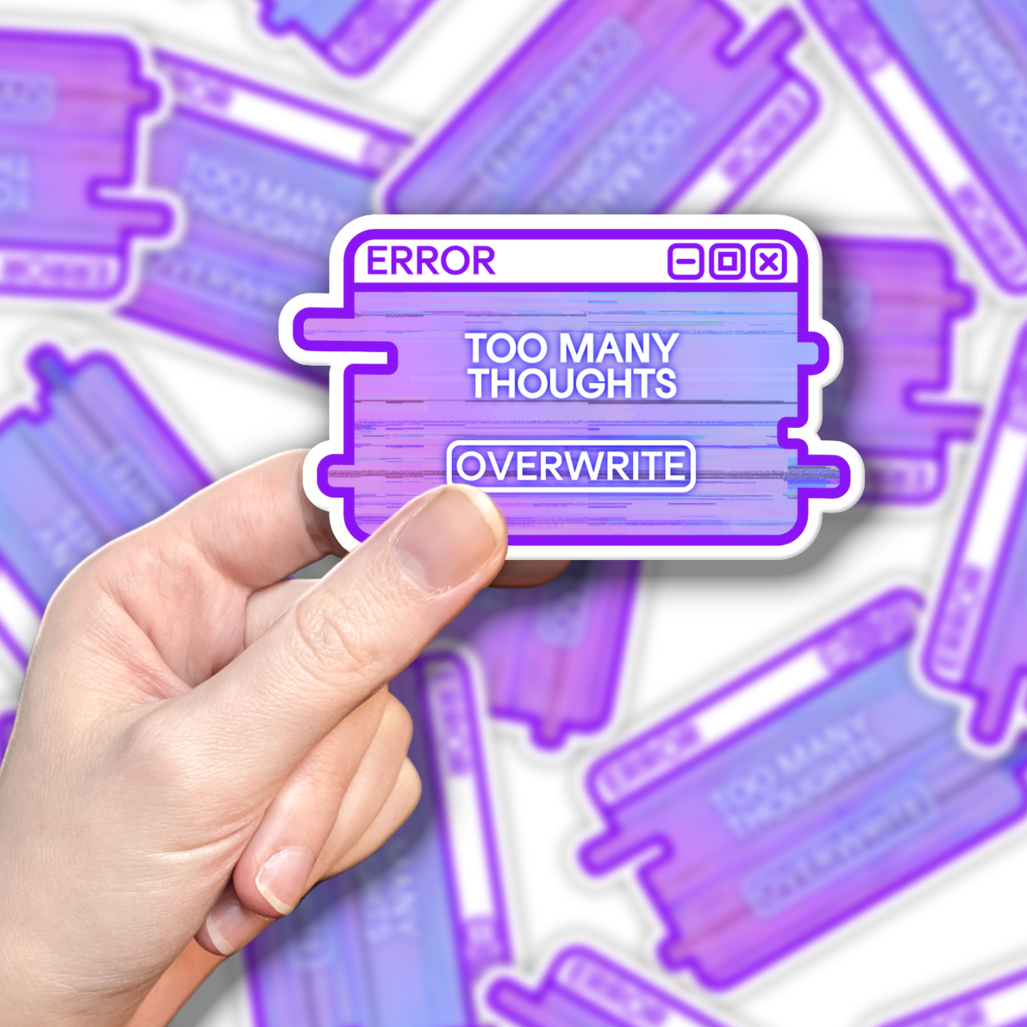 "Too Many Thoughts" System Message Sticker