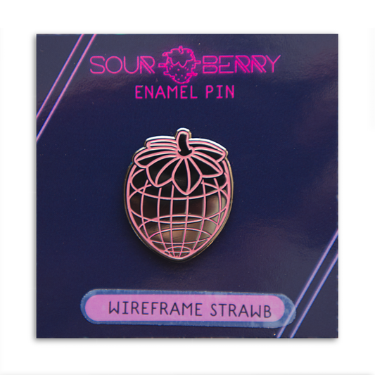 Wireframe Strawb Enamel Pin