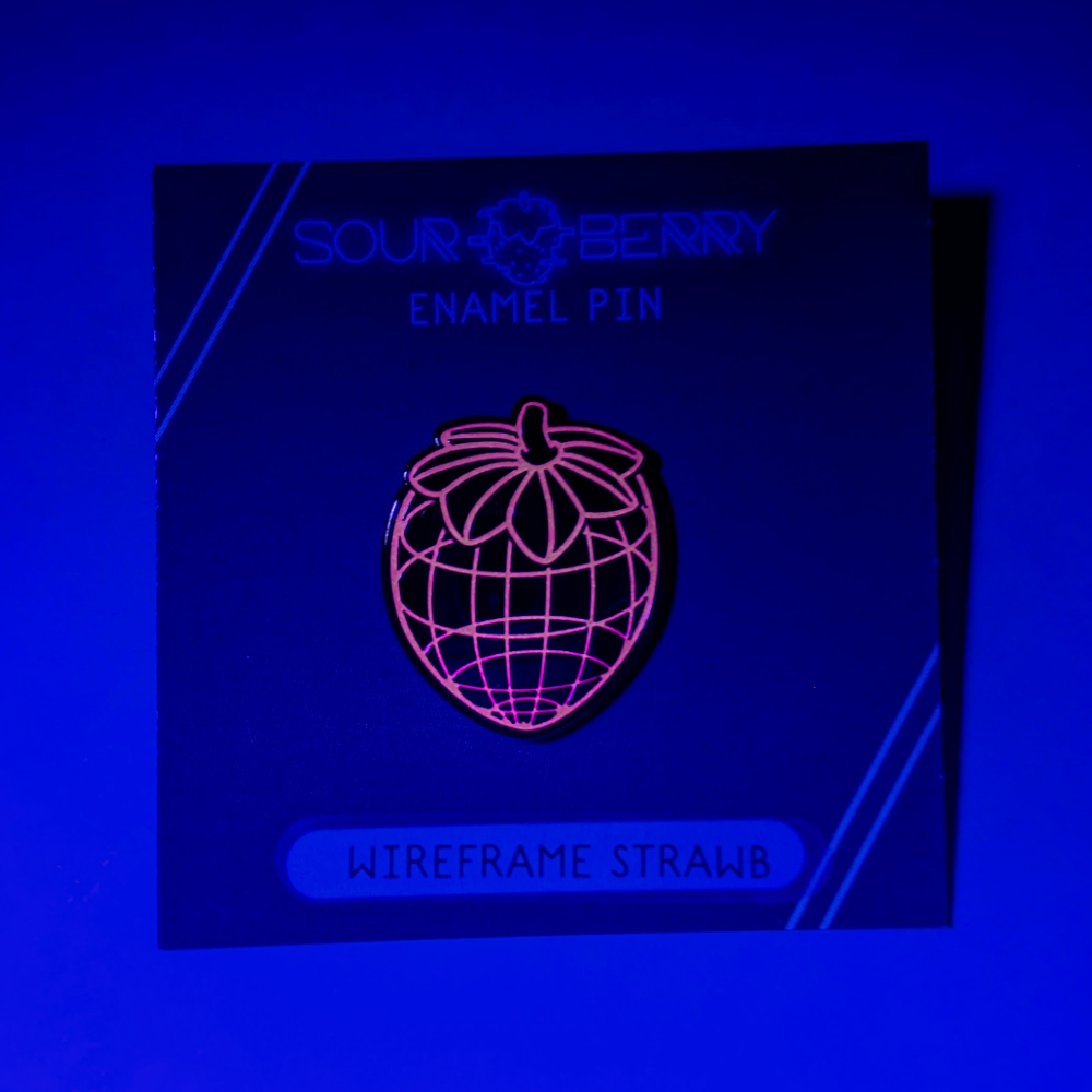 Wireframe Strawb Enamel Pin