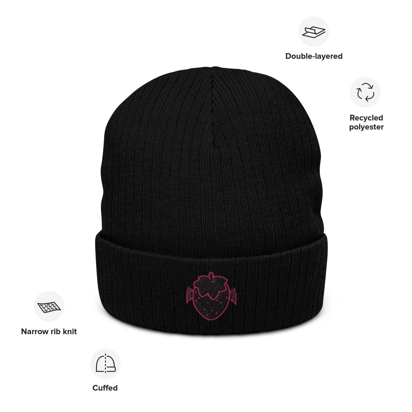Strawberry Imp Knit Beanie